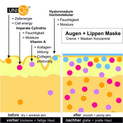 Augen + Lippen Maske Wirkweise bei Falten
