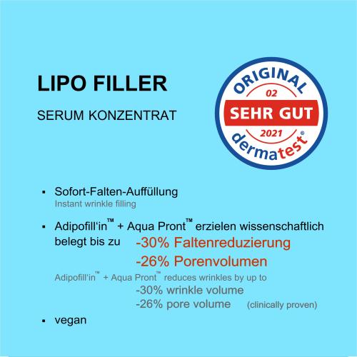 Preview: UNIQ10UE Lipo Filler Serum-Konzentrat mit Dermatest Sehr Gut, Sofort-Falten-Auffüllung, Faltenreduktion, kleinerem Porenvolumen und veganer Formulierung