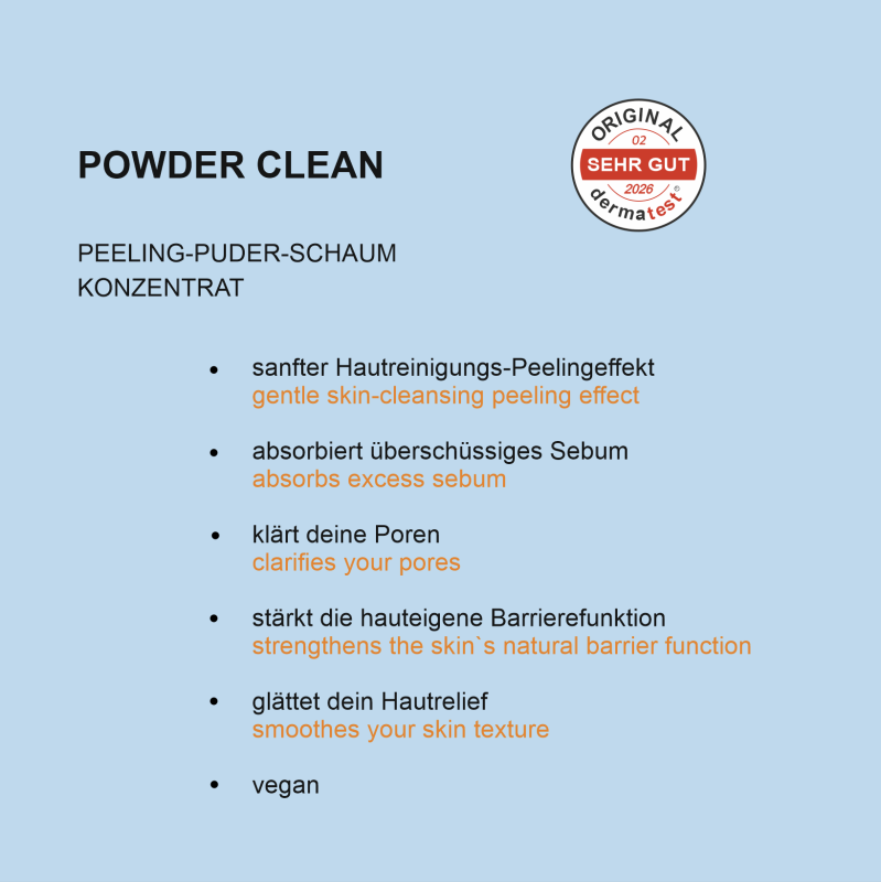 UNIQ10UE Powder Clean Peeling-Puder-Schaum mit sanftem Peelingeffekt, Sebumaufnahme, Porenklärung, gestärkter Hautbarriere und glatterem Hautbild